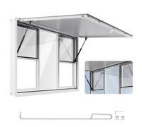 VEVOR Ventana de Concesión 152 x 92 cm Aleación Aluminio, 6 Ventanas Corredizas, Puerta Abatible y Gancho de Arrastre, a Camiones de Comida, Carros Catering, Remolques Barbacoa, Cocinas Móviles