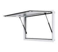 VEVOR Ventana de Concesión de 1248 x 943 x 80 mm de Servicio de Camión de Alimentos de Aleación de Aluminio con Puerta de Toldo y Gancho de Arrastre, Soporte Hasta 85 Grados, Vidrio no Incluido