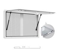 VEVOR Ventana de Concesión de Aleación de Aluminio, para Camiones de Comida, con Ángulo de hasta 85 Grados, con Dos Ventanas Corredizas, Puerta Abatible y Gancho de Arrastre, 915 x 610 mm, Blanco