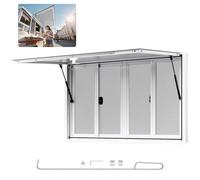 VEVOR Ventana de Concesión de Aleación de Aluminio, para Camiones de Comida, con Ángulo de hasta 85 Grados, 4 Ventanas Corredizas, Puerta Abatible y Gancho de Arrastre, 1346 x 838 mm, Blanco