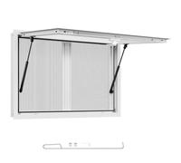VEVOR Ventana de Concesión de Aleación de Aluminio, para Camiones de Comida, con Ángulo de hasta 85 Grados, con Dos Ventanas Corredizas, Puerta Abatible y Gancho de Arrastre, 915 x 610 mm, Blanco