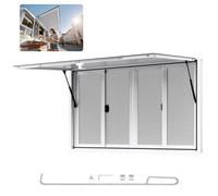 VEVOR Ventana de Concesión de Aleación de Aluminio, para Camiones de Comida, con Ángulo de hasta 85 Grados, 4 Ventanas Corredizas, Puerta Abatible y Gancho de Arrastre, 1524 x 915 mm, Blanco