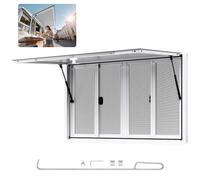 VEVOR Ventana de Concesión de Aleación de Aluminio, para Camiones de Comida, con Ángulo de hasta 85 Grados, 4 Ventanas Corredizas, Puerta Abatible y Gancho de Arrastre, 1346 x 838 mm, Blanco