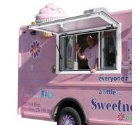 VEVOR Ventana de Concesión para Camión de Comida, Aleación de Aluminio, 2 Ventanas Corredizas y Puerta de Toldo y Gancho de Arrastre, para Remolque de Concesión de Camión de Comida, 943 x 638 x 130 mm