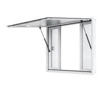 VEVOR Ventana de Concesión para Camión de Comida, Aleación de Aluminio, 4 Ventanas Corredizas y Puerta de Toldo y Gancho de Arrastre, para Remolque Concesión de Camión de Comida, 1248 x 943 x 110 mm