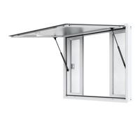 VEVOR Ventana de Concesión para Camión de Comida, Aleación de Aluminio, 4 Ventanas Corredizas y Puerta de Toldo y Gancho de Arrastre, para Remolque Concesión de Camión de Comida, 1248 x 943 x 110 mm