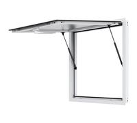 VEVOR Ventana de Concesión para Camiones de Comida, Aleación de Aluminio, Ventana de Servicio de hasta 85 Grados con Puerta de Toldo y Gancho de Arrastre, para Camiones de Comida, 943 x 943 x 80 mm