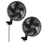 VEVOR Ventilador con Clip de Cultivo Paquete de 2, USB-C, Doble Motor, 10 Velocidades 9 Fijas y 1 Modo Circulación, Cable 1,5 m, Ventilador con Clip Oscilante 125 CFM para Plantas Invernadero Interior