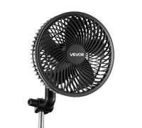 VEVOR Ventilador con Clip de Cultivo, Type-C, Doble Motor, 10 Velocidades 9 Fijas y 1 Modo Circulación, Cable 1,5 m, Ventilador con Clip Oscilante 45° 90° 125 CFM para Plantas Invernadero Interior