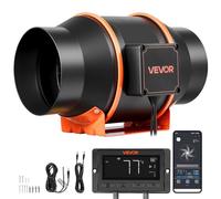 VEVOR Ventilador de Conducto en Línea 3000 RPM, Extractor de Ruido Reducido con Motor EC, 683 m³/h, Controlador PWM y App, 10 Velocidades, Sensor de Temperatura y Humedad, para Armarios de Cultivo
