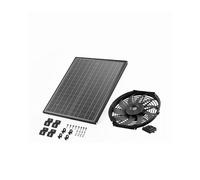 VEVOR Ventilador de Montaje a Dos Aguas, Extractor de Aire Solar con Termostato Ajustable y Malla Exterior,1300 CFM, Ventilación Silenciosa para Techo, Garaje, Tienda, Color Negro, Φ 340 x 70 mm