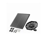 VEVOR Ventilador de Montaje a Dos Aguas, Extractor de Aire Solar con Termostato Ajustable y Malla Exterior,1300 CFM, Ventilación Silenciosa para Techo, Garaje, Tienda, Color Negro, Φ 340 x 70 mm