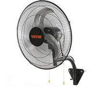 VEVOR Ventilador de Montaje en Pared, 44,45 cm, 3 Velocidades de Alta Velocidad Máx. Ventilador de Pared Industrial Oscilante de 4000 CFM, Comercial o Residencial para Almacén, Invernadero, Negro