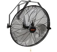 VEVOR Ventilador de Montaje en Pared, 44,6 cm, 3 Velocidades de Alta Velocidad Máx. 4150 CFM, Ventilador de Pared Industrial Oscilante Impermeable, Comercial o Residencial para Almacén, Patio, Negro