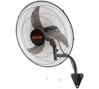 VEVOR Ventilador de Montaje en Pared, 49 cm, 3 Velocidades de Alta Velocidad Máx. Ventilador de Pared Industrial Oscilante de 4650 CFM, Comercial o Residencial para Almacén, Invernadero, Negro,