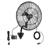 VEVOR Ventilador de Pared con 3 Velocidades, Nebulización, Control Remoto y Termostato, IP44, Ventilador Industrial Oscilante de Acero al Carbono para Exterior, Taller, Invernadero, Ganadería, Garaje