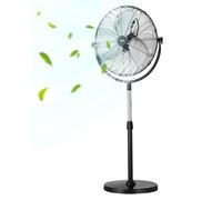 VEVOR Ventilador de Pedestal 56 cm Ventilador de Pie Altura Ajustable de 115 a 147 cm, 3 Velocidades 7,3 m/s, de Alta Potencia, para Sala de Estar, Hogar, Oficina, Negro, 560 x 425 x 1470 mm