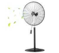 VEVOR Ventilador de Pedestal 81 cm, Altura Ajustable 136 a 199 cm, Ventilador de Pie 3 Velocidades de Alta Potencia para Sala Estar, Hogar, Oficina, Negro, 810 x 688 x 1990 mm, Acero al Carbono