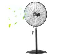 VEVOR Ventilador de Pedestal 81 cm, Altura Ajustable 136 a 199 cm, Ventilador de Pie 3 Velocidades de Alta Potencia para Sala Estar, Hogar, Oficina, Negro, 810 x 688 x 1990 mm, Acero al Carbono