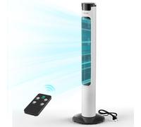 VEVOR Ventilador de Pie, 50° Oscilación, 43 dB, 3 Modos, 3 Velocidades, Ventilador de Torre 4,2m/s con Temporizador 7,5h, Mando a Distancia, Flujo de Aire para Sala de Estar Dormitorio Oficina, Blanco