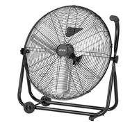 VEVOR Ventilador de Suelo Industrial de 609,6 mm con Inclinación Ajustable, 360 Grados 3 Niveles de Velocidades, Ventilador de Tambor con Aspas de Aluminio, Ruedas para Almacén Sótano Garaje Taller