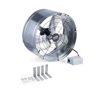 VEVOR Ventilador de Montaje a Dos Aguas, Extractor de Aire para Ático con Termostato Ajustable y Malla Exterior, 1300 CFM, para Techos, Garajes y Tiendas, Color Galvanizado, 380 x 200 x 380 mm