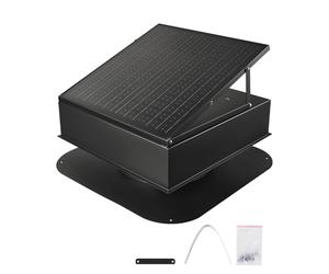 VEVOR Ventilador de Techo para Ático Solar Inteligente 35 W con Termostato, Flujo Aire 2400 CFM, Motor de CC sin Escobillas Incorporado para Refrigeración y Deshumidificación, 565 x 565 x 245 mm
