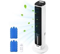 VEVOR Ventilador de Torre Silencioso 23,3 pies/s, Oscilante de 70° para Interiores con 9 Velocidades, 4 Modos, Temporizador 24 Horas, sin Aspas con Control Remoto para Dormitorio, φ 308 x 1017 mm