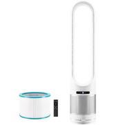 VEVOR Ventilador de Torre sin Aspas que Sopla Aire Frío, 8 Velocidades, Oscilación 80°, Temporizador 8 H, con Filtración HEPA H13, y Modo de Purificación de Aire, 225 x 1050 mm, ≤ 55 dB, Blanco