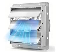 VEVOR Ventilador Extractor Aire Persiana 34W 1400 RPM, Flujo Aire 6,5 m/s | Carcasa de Acero, Ventilador Industrial de Pared con Cable Precableado para Garaje, Taller, Ático y Cobertizo