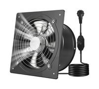 VEVOR Ventilador Extractor de 50 W 1678 m³/h, Extractor de Aire de 254 mm, con Válvula Antirretorno y Control de Velocidad, Montaje para Pared, Ventilación para Garaje Taller Sótano Cocina Baño Ático