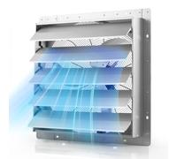VEVOR Ventilador Extractor de Aire con Persiana 1400 RPM, 136 W, 9,5 m/s | para Garaje, Cobertizo, Taller y Ático, Carcasa de Acero, Ventilador Industrial de Pared con Cable Precableado