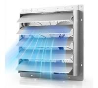 VEVOR Ventilador Extractor de Aire con Persiana 1400 RPM, 136 W, Flujo de Aire de 9,5 m/s, Carcasa de Acero, Ventilador Industrial de Pared con Cable Precableado para Garaje, Cobertizo, Taller y Ático