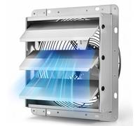 VEVOR Ventilador Extractor de Aire con Persiana 1400 RPM 25,5 W, Flujo de Aire de 6,5 m/s, Carcasa de Acero, Ventilador Industrial de Pared con Cable Precableado para Garaje, Taller, Cobertizo y Ático