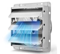 VEVOR Ventilador Extractor de Pared con Persiana, 1400 RPM, 25,5 W | Flujo de aire de 6,5 m/s, carcasa de acero, ventilador industrial con cable, para garaje, taller, cobertizo y ático