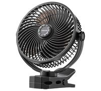 VEVOR Ventilador Portátil con Clip, Batería Doble hasta 139 CFM, 4 Velocidades 3 Fijas 1 Modo de Circulación, Ventilador con Pinza USB-C para Oficina Escritorio Camping Viaje Cinta de Correr, Negro