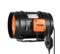 VEVOR Ventilador Silencioso de Conducto en Línea, 303 x 235 x 280 mm 506,2 CFM con Controlador de Velocidad Variable, con Motor de CA para Refuerzo de Refrigeración, Tiendas de Cultivo, Hidroponía