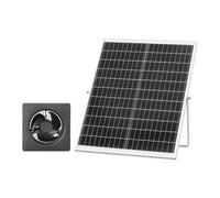 VEVOR Ventilador Solar con Flujo de Aire de 374 m³/h, Panel Solar 25 W Ajustable, Velocidad de 2030 RPM, Intercambio de Aire para Invernadero, Gallinero, Carpa de Cultivo, Montaje en Suelo Techo Pared
