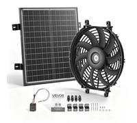 VEVOR Ventilador Solar para Ático 30,5 cm 1300 CFM con Panel Solar de 50 W, Extractor de Aire para Ático, con Carcasa de Plástico, Termostato Ajustable de 16-38°C para Invernadero y Cuarto de Mascotas