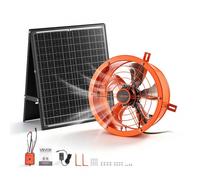 VEVOR Ventilador Solar para Ático 30,5 cm 900 CFM con Panel Solar de 35 W, Extractor de Aire para Ático, con Termostato Ajustable de 16-38 °C y Carcasa de Acero, para Invernadero y Cuarto de Mascotas