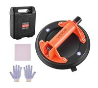 VEVOR Ventosa de Vacío, Elevador de Vidrio por Vacío 203 mm con Mango de ABS, Capacidad de Elevación 180 kg, con Estuche de Transporte, para Azulejos Grandes, Granito, Paneles de Yeso, Ventanas