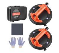 VEVOR Ventosa de Vacío Manual 203 mm 2 Piezas, Ventosa de Elevación con Caja de Herramientas, Capacidad de Carga Máx. 180 kg, Mango de Plástico ABS, Elevador de Succión para Cristal Granito Azulejos