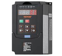VEVOR Variador de Frecuencia 1 HP, 0.75 kW, 3.5 A, 1 o 3 Fases 220 V Entrada a 3 Fases 220 V Salida, Entrada 40-60 Hz, Salida 0-400 Hz, ABS Ignífugo, 138 x 82 x 114 mm, para Control de Velocidad
