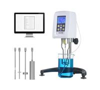 VEVOR Viscosímetro Rotatorio Digital 10-100.000 cP, Medidor de Viscosidad 100-240 V con 4 Rotores 1#, 2#, 3# y 4#, Sonda de Temperatura, Pantalla LCD, Probador de Viscosidad para Análisis de Fluidos