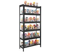 VEVOR Vitrina Estable con Puertas Acrílicas 82 x 32 x 172 cm, Estantería de 5 Niveles con Tablero de Madera, Organizador de Juguetes para Hogar, Oficina, Sala de Juegos, Sala de Estar, Negro