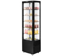 VEVOR Vitrina Refrigerada Comercial 278 L Vitrina de Pastelería de 5 Niveles Refrigerador con Iluminación LED Enfriamiento TURBO Enfriamiento por Aire Sin Escarcha, para Pasteles de Panadería