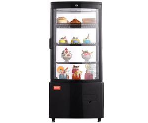 VEVOR Vitrina Refrigerada Comercial 85 L Vitrina de Pastelería de 3 Niveles Refrigerador con Iluminación LED Enfriamiento TURBO Enfriamiento por Aire Sin Escarcha, para Pasteles de Panadería