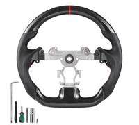 VEVOR Volante para Infiniti G37 2007-2013, Volante en Forma de D de Fibra de Carbono, Achatado en la Parte Inferior, Empuñadura de Cuero Antideslizante con Costuras de Precisión, Color Negro