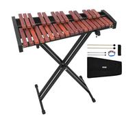 VEVOR Xilófono Glockenspiel 32 Notas, Instrumento de Percusión Profesional de Madera, con Soporte de Altura Ajustable 320-950 mm, 4 Mazos y Bolsa de Transporte, para Principiantes, Amplio Rango