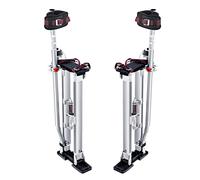 VEVOR Zancos de Trabajo de Aleación de Aluminio Altura Ajustable de 61-101,6 cm Zancos de Pintor Carga de 103 kg Zancos para Paneles de Yeso Tamaño de Pies 27-29 cm para Pintura Decoración Color Plata